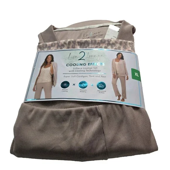 Live 2 Lounge Cooling Effect 3 Piece Lounger Set with Cooling Technology Pajamas - Picture 4 of 4